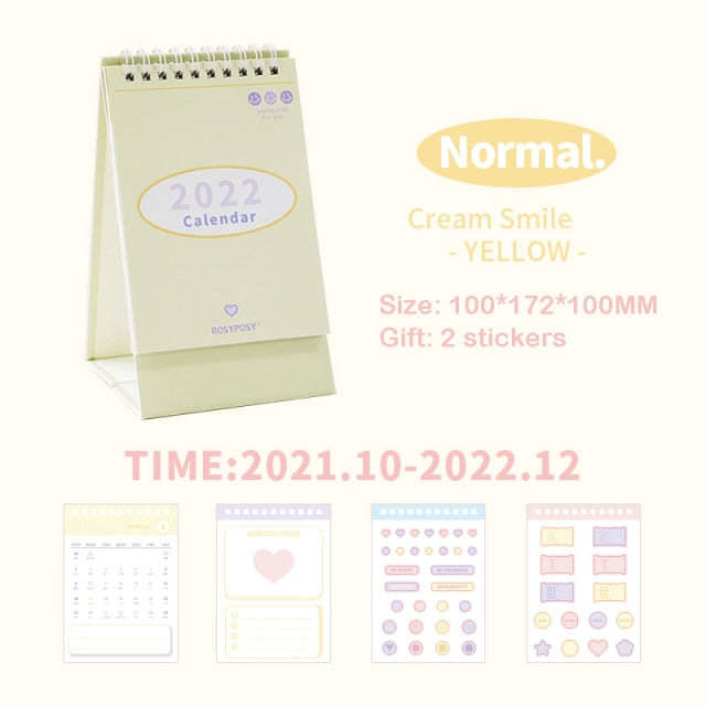 Hot New Items at Buy Center: Cream Desk Office Learning Coil Year Round Basic Desk Calendar Yellow Normal