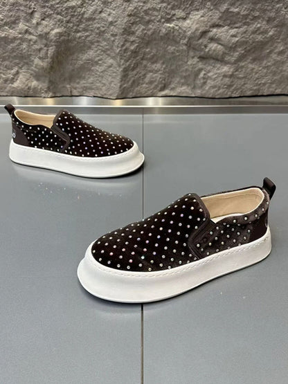 Fresh Arrivals at Buy Center: Rhinestone Men's Shoes Handsome Fried Street Slip-on