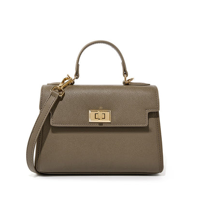 Fresh on the Scene at Buy Center: Popular All-matching Cowhide Handbag Women Khaki