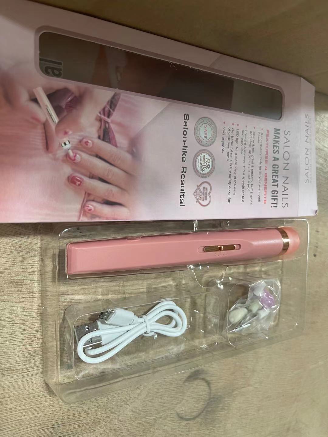 Fresh on the Scene at Buy Center: Cross-border Nail Piercing Device Electric Nail Trimmer Five-in-one Nail Polishing Machine Nail File Flawless Nail Polish Dark Pink