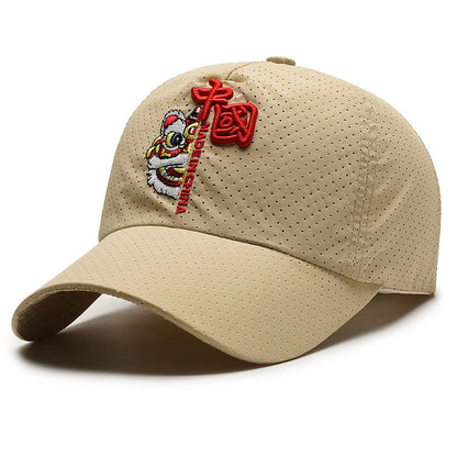 Gorra con visera estilo nacional de danza del león de moda nacional para hombre de verano