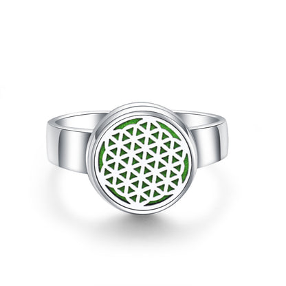 Buy Center Hot Pick-Hollow Adjustable Tree Of Life Titanium Steel Aromatherapy Diffuser Ring 6color Adjustable Opening