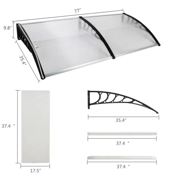 Outdoor Front Door Window Awning Patio Canopy Rain Cover UV Protected Eaves RT Buy Center