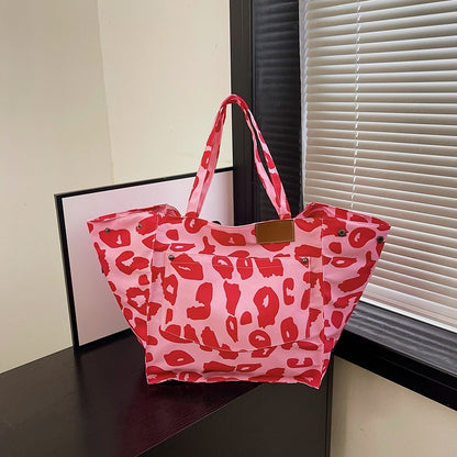 Popular Leopard Print Large Capacity Nylon Canvas Tote Dot Bag Buy Center