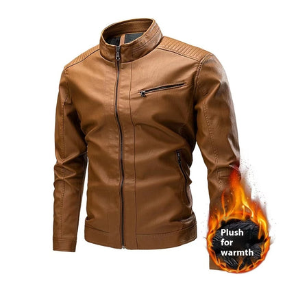 Spring And Autumn Cross-border Casual Men's Leather Clothing Stitching Motorcycle Retro Fashion Leather Jacket Coat Buy Center