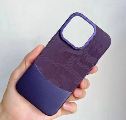 Fresh on the Scene at Buy Center: Phone Case PC Color Matching Camouflage Eyelet Drop-resistant Protective Cover Dark Purple