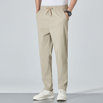 Buy Center Trend-Ice Silk Pants Quick-drying Thin Loose Straight Men Khaki