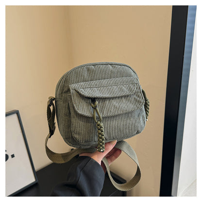 Hot New Items at Buy Center: Solid Color Classy Exquisite Texture Portable Shoulder Messenger Bag Green