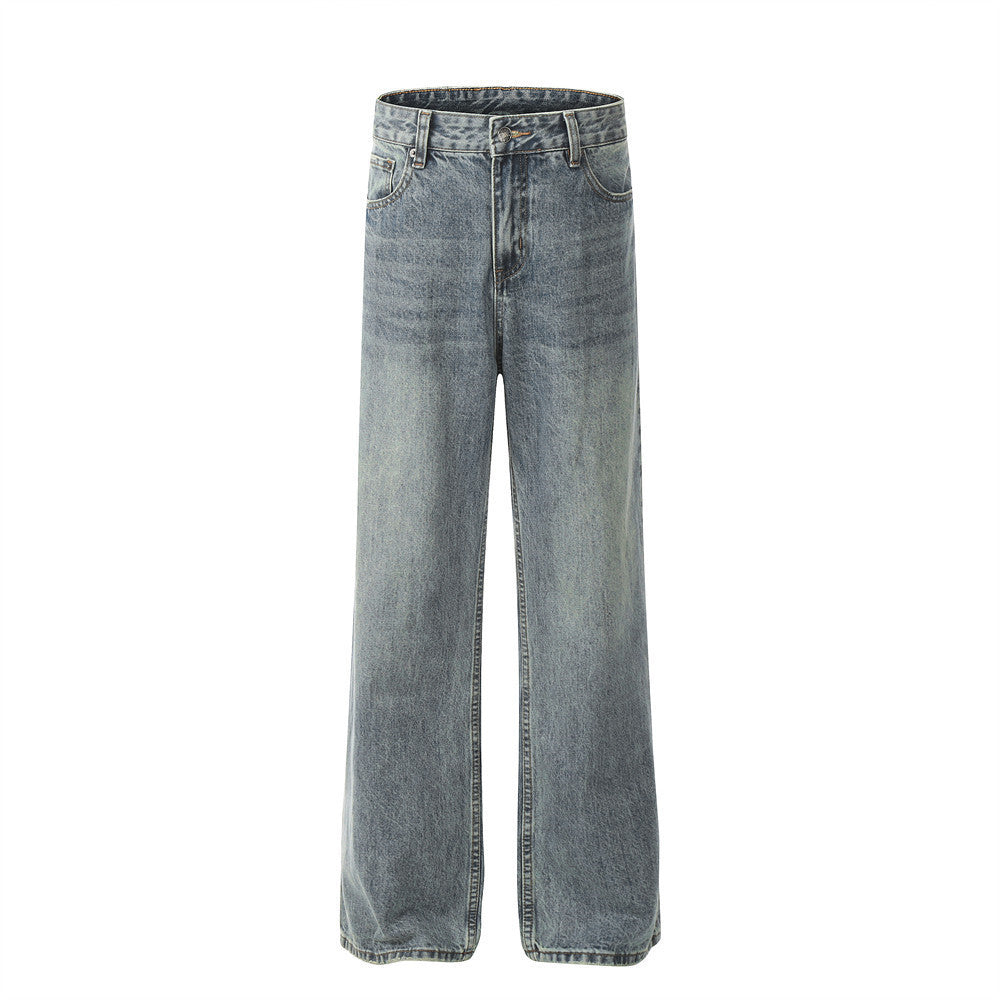 Fresh on the Scene at Buy Center: Retro Fashion And Personalized Street Washed Jeans Blue