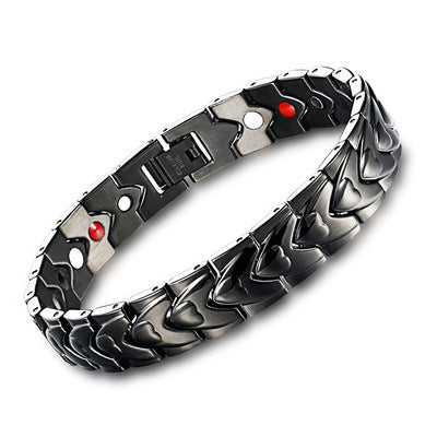 Bracelet en acier titane aimanté en forme de coeur