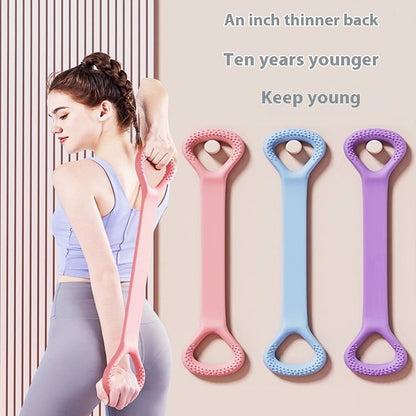 Newly Arrived at Buy Center: 8 Words Chest Expander Training Shoulder Thin Back Fitness Home Yoga Stretch Belt Thick Elastic String Tension Bar 80g Random Color