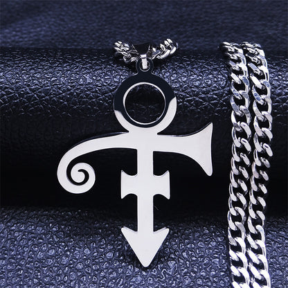 Buy Center Exclusive Offer-Stainless Steel RIP Memorial Symbol Love Sign Steampunk Necklace Steel Color