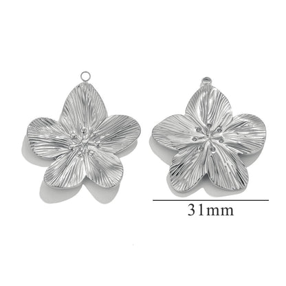 Pendentif fleur vintage en acier inoxydable doré DIY, design avancé, collier, boucle d'oreille, pendentif