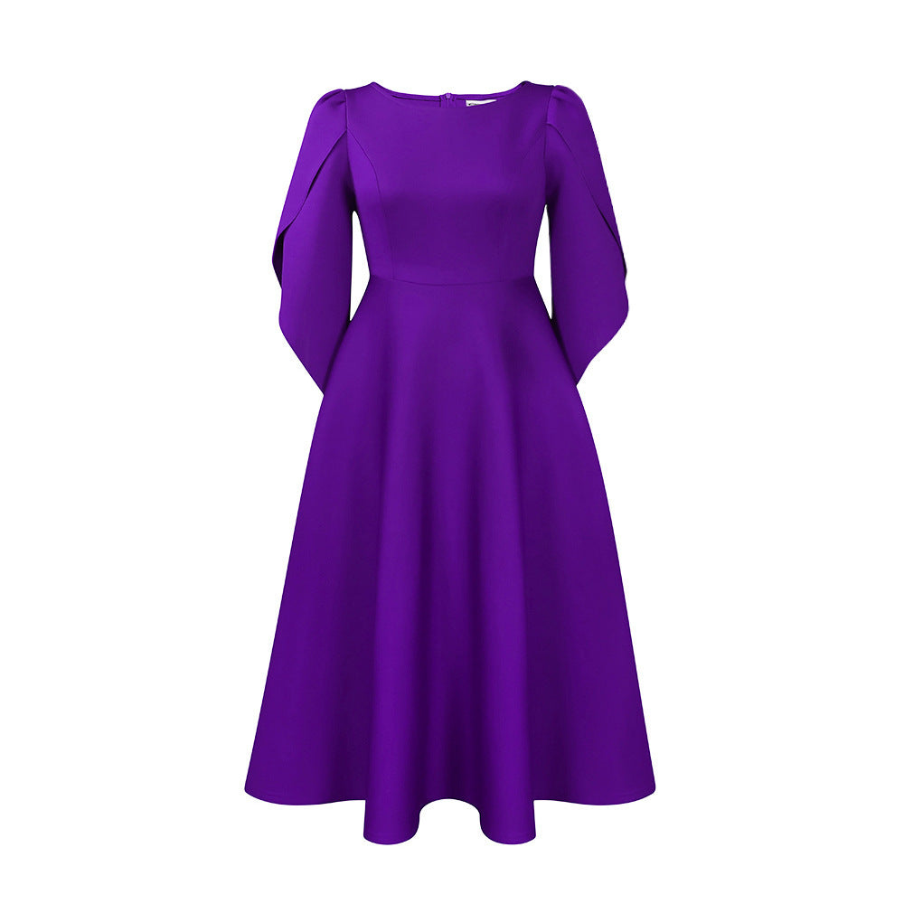 Buy Center Handpicked- Elegant Elegant Fashion Banquet Dress Skirt Large Swing African Dress Purple