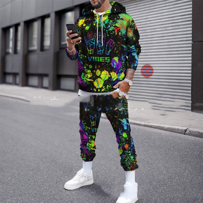 Colorful 3D Number Splash Camouflage Printing Suit WYTTTA198