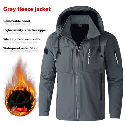 Winter Fleece-lined Work Clothes Outdoor Mountaineering Clothing Camouflage