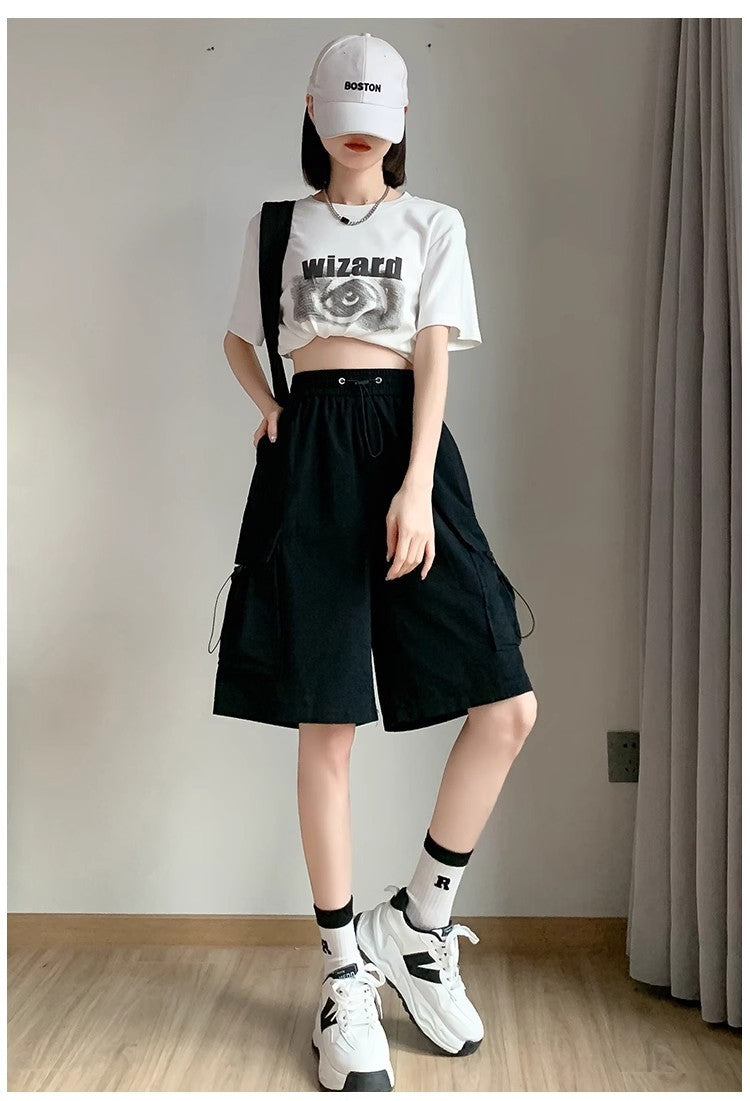 Fresh on the Scene at Buy Center: Women's Casual Sports Loose Wide Leg Middle Pants