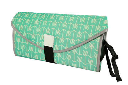 Portable Diaper Changing Pad Clutch for Newborn Striped green