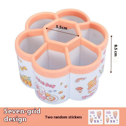 Just Arrived at Buy Center: Portable Hand Account 360-degree Rotating Pen Holder Large Capacity Storage Box Primary School Student Desktop Pen Container Creative Fashion Maca Pink