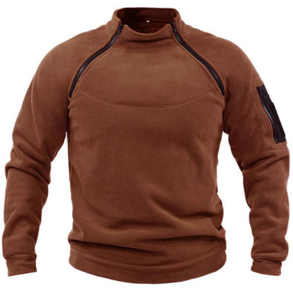 Stand Collar Men's Sweater Warm And Loose Solid Color Clothing Buy Center