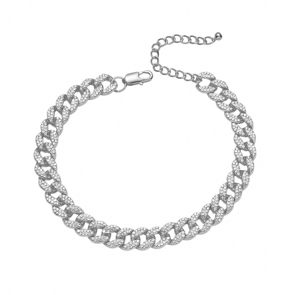 Buy Center Handpicked- Male Creative Versatile Full Diamond Cuban Chain Foot Chain