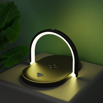 3 In 1 Foldable Wireless Charger Night Light Wireless Charging Station Stonego LED Reading Table Lamp 15W Fast Charging Light Black