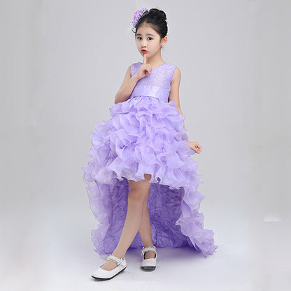 Girls dress wedding flower girl dress skirt child Princess Dress Costume skirt tail 888 piano Buy Center