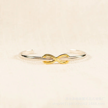 Double Color Gold Silver Bowknot Lucky 8 Bracelet Buy Center