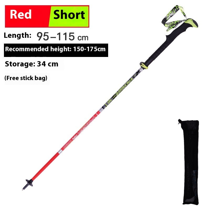 Fresh Arrivals at Buy Center: Carbon Fiber Folding Climbing Cane Red short style