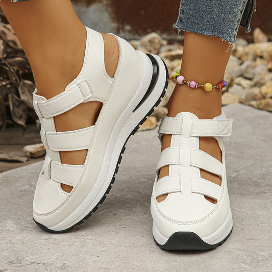 Buy Center Trend-Summer Wedge Baotou Hollow Women's Breathable Shoes White