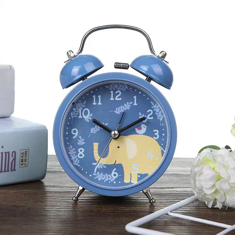 Just Arrived at Buy Center: Fashion Creative Animal Face 3-inch Bell Alarm Clock Blue