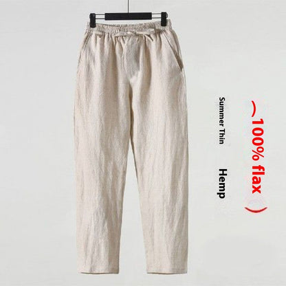 Fresh Arrivals at Buy Center: Cotton Linen Cropped Men's Casual Pants Style Optic Linen