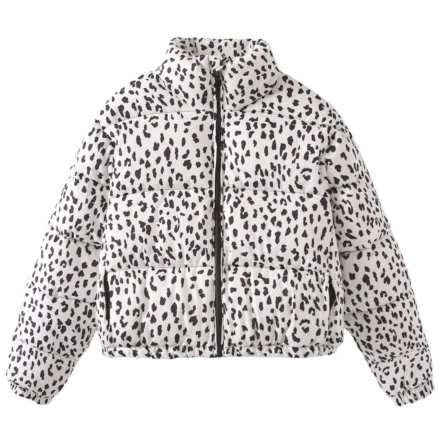 Buy Center Hot Pick-Women's European And American Leopard-print Padded Loose Cotton-padded Jacket White