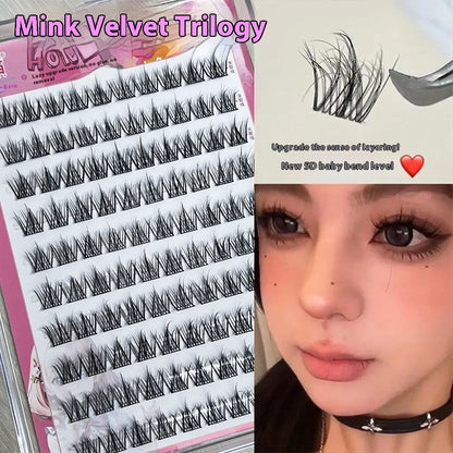 5D Baby Curved Mink Fur Glue-free Self-adhesive False Eyelashes Messy Mom Girl Style