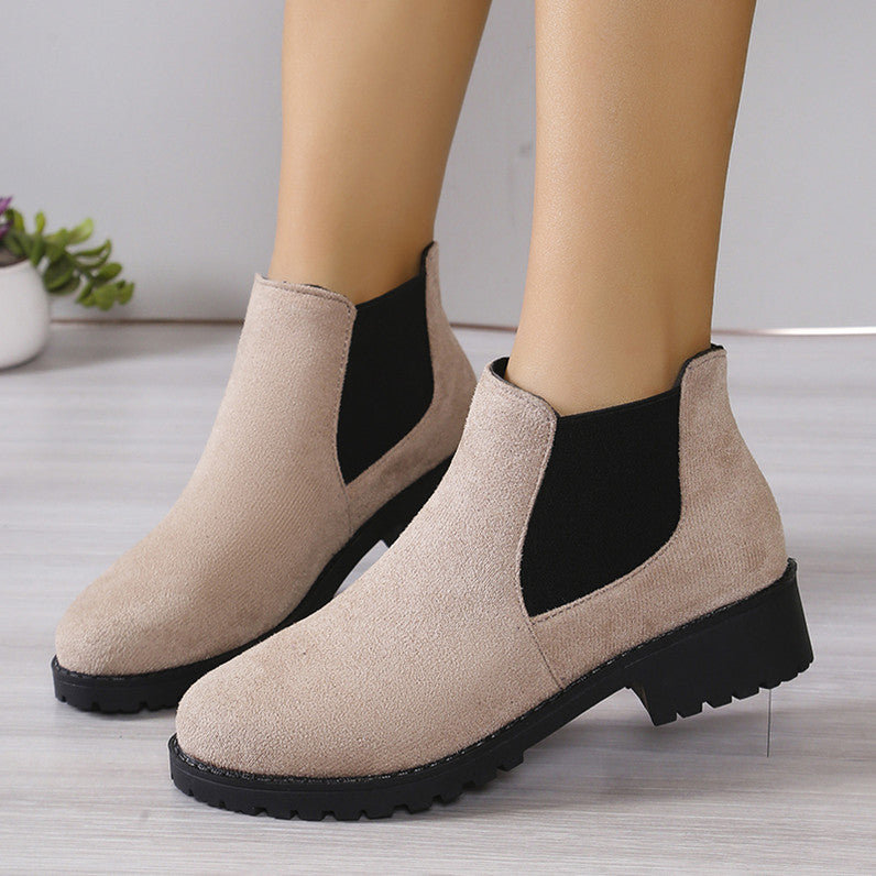 Women's Fashion Personality Chunky Heel Ankle Boots Buy Center