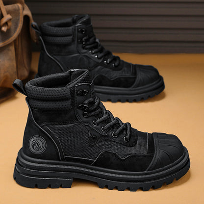 Just Arrived at Buy Center: Men's High-top Shell Toe Rhubarb Martin Boots L515 Black