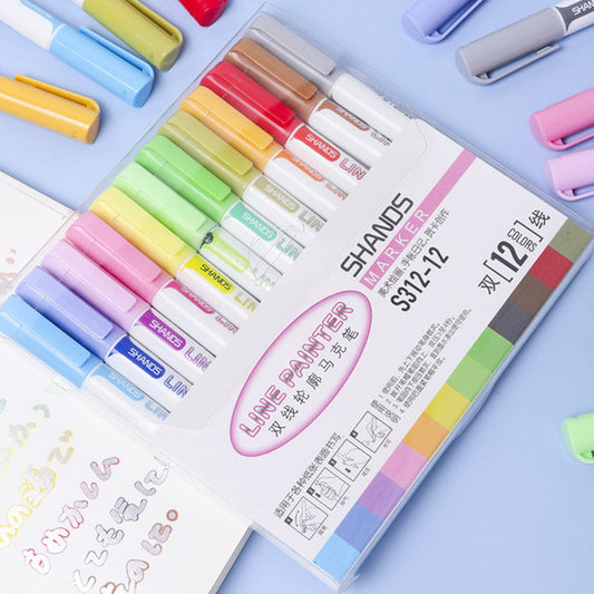 Trending Now at Buy Center: Flash Color Line Painter Pen 12Colors