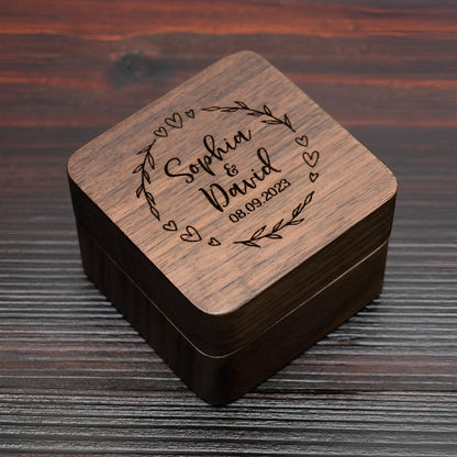 Newly Released at Buy Center: Simple And Creative Walnut Ring Box