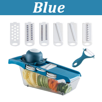 Multifunctional Vegetable Cutter Home Kitchen Slicing And Dicing Fruit Artifact Blue A