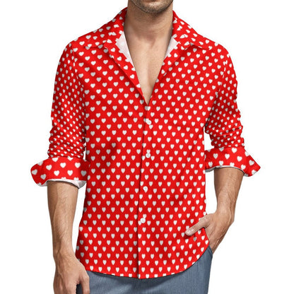 Chemise à manches longues pour homme avec impression numérique