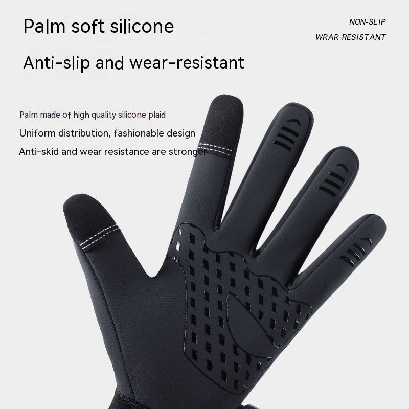 Guantes de ciclismo Otoño e invierno Deportes al aire libre Impermeable Pantalla táctil