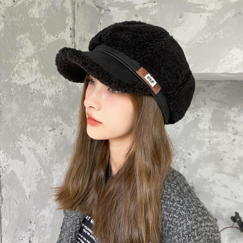 Autumn And Winter Woolen Thick Warm Peaked Cap Buy Center