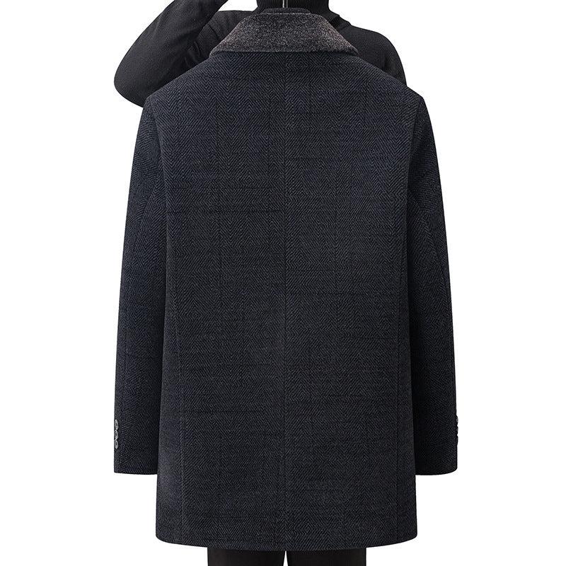 Middle-aged And Elderly Fleece-lined Thickened Detachable Two-piece Coat Buy Center