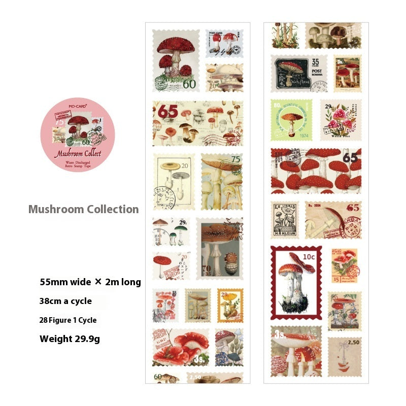 Buy Center Top Rated-Retro Diy Journal Decoration Coated Paper Stamp Mushroom Collection