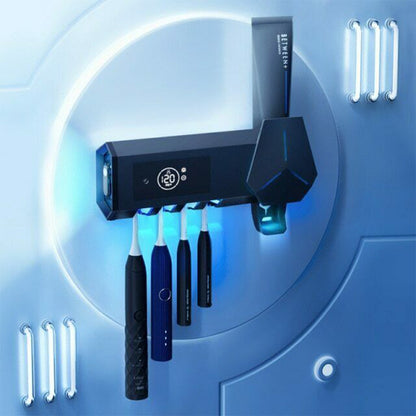 Hot New Items at Buy Center: Toothbrush Sterilizer Adopts A Dual Mode Wall Mounted UVC Ultraviolet Active Circulating Sterilization System Black