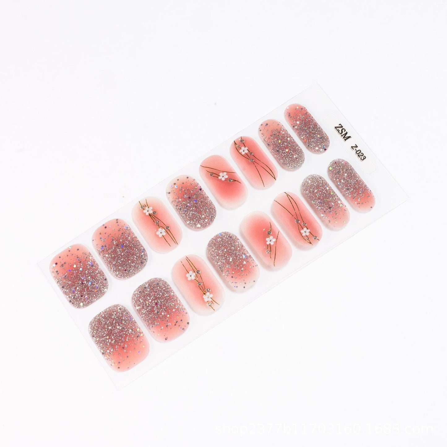 Fresh Arrivals at Buy Center: 16 Finger Diamond Nail Sticker 3D Waterproof Multicolor Z023