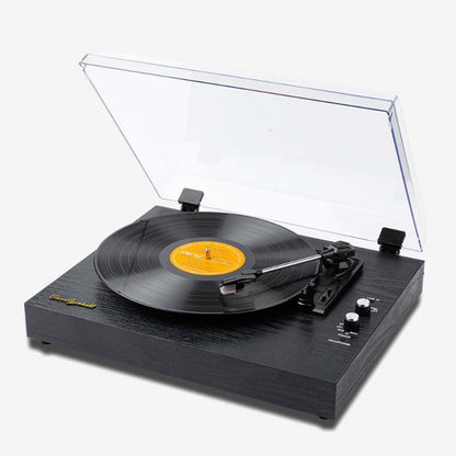 Fresh Arrivals at Buy Center: Vinyl Record Player Retro Bluetooth Audio Integrated Old-fashioned Phonograph Disc Piezoelectric Pickup Black Wood Texture