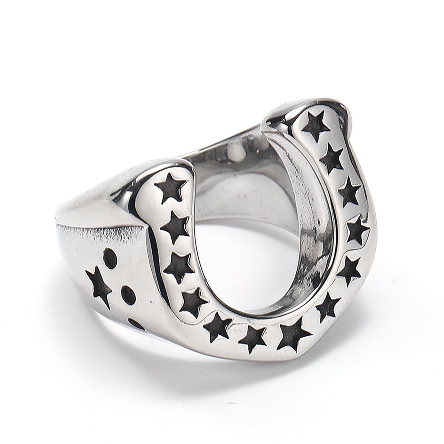 Buy Center Deal-European And American Stainless Steel Six-pointed Star Ring