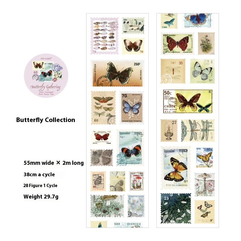 Buy Center Top Rated-Retro Diy Journal Decoration Coated Paper Stamp Butterfly Collection