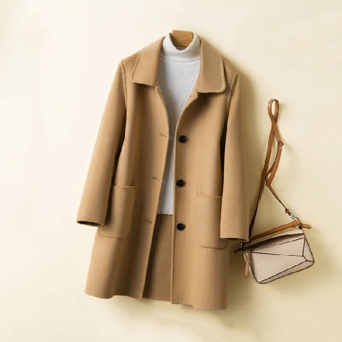 Korean Style Double-sided Cashmere Woolen Coat Buy Center